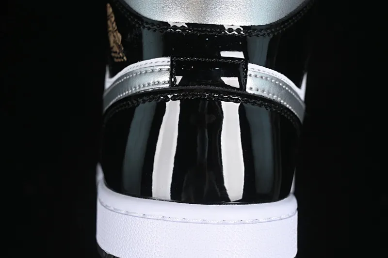 All categories Air Jordan Jordan series basketball shoes Air Jordan 1 Mid Air Jordan 1 Mid AJ1 Joe 1 white, black and silver color Zhongbang basketball shoes HV0789-010